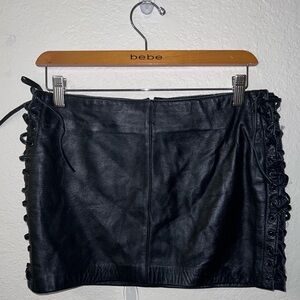 Vintage leather lace up mini